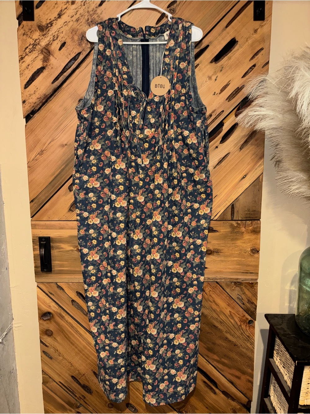 BiBi Navy Floral Sleeveless Jumpsuit